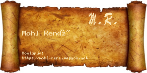 Mohl René névjegykártya